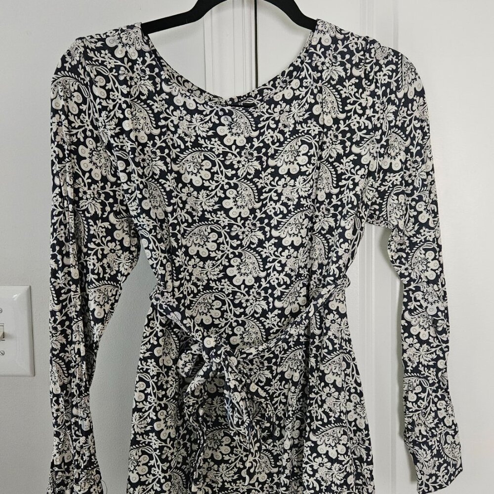 LOFT Blouse with Sash Tie Waist Size M
